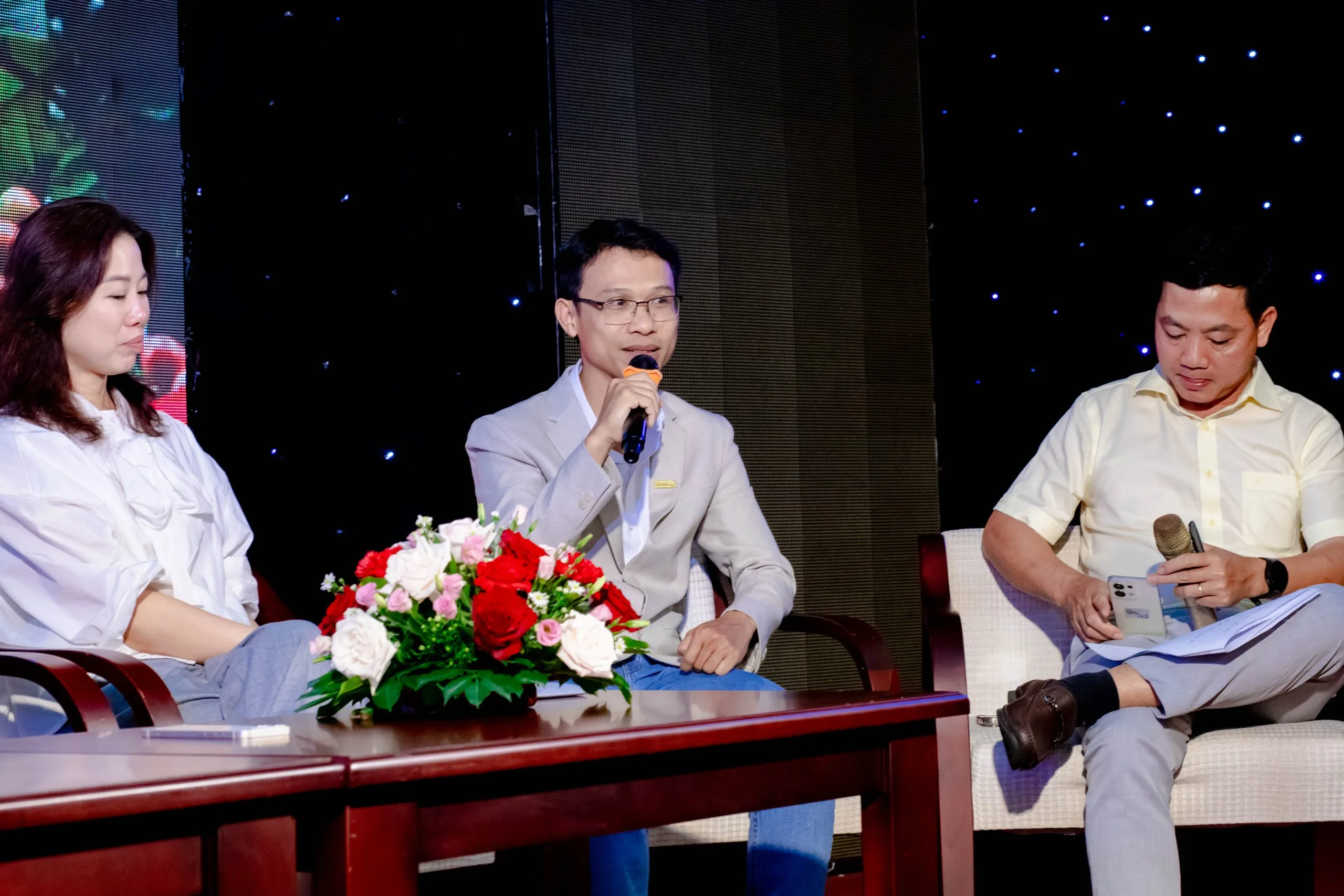 Speakers discuss the coffee crop insurance product at the launch on 12 March 2025.