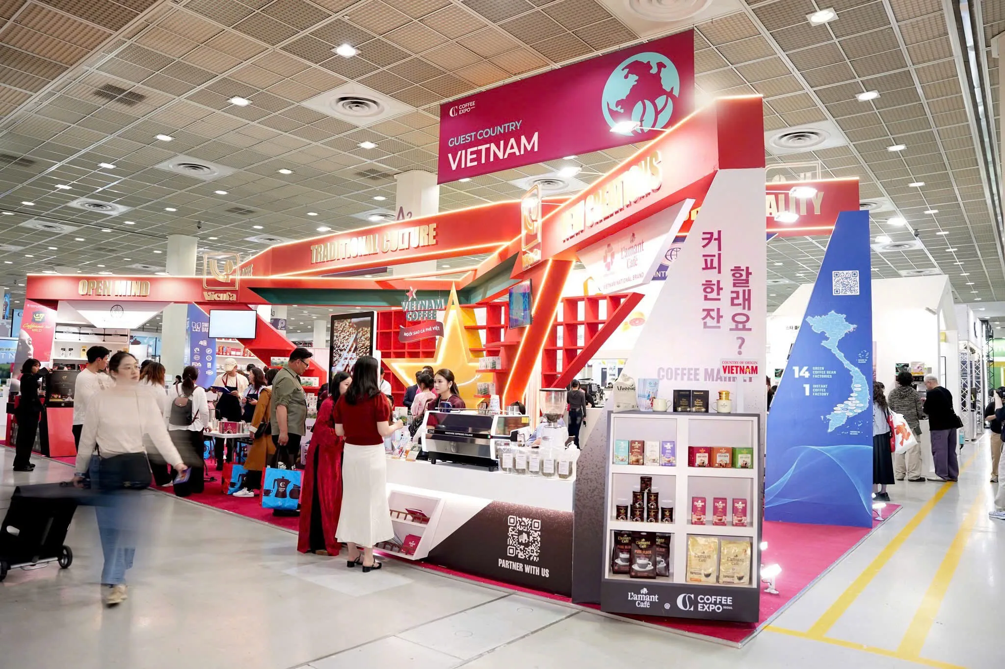 VĨNH HIỆP KHẲNG ĐỊNH TẦM NHÌN CHIẾN LƯỢC TẠI GIAN HÀNG QUỐC GIA VIỆT NAM – COFFEE EXPO SEOUL 2026 1 Gian hàng cà phê L’amant tại Coffee Expo Seoul