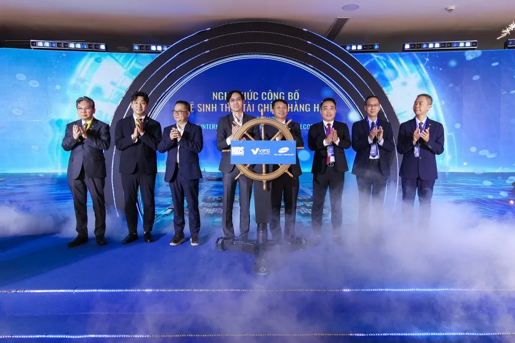 Representatives take part in the launch of the maritime finance ecosystem on 21 May 2026.