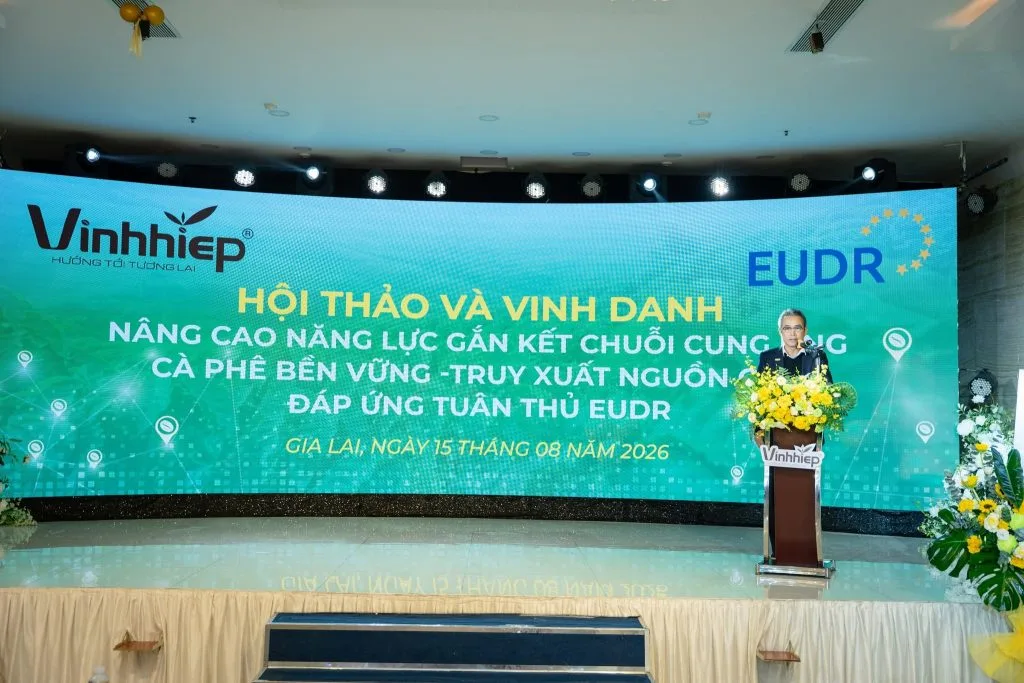 Sân khấu hội thảo chuỗi cung ứng cà phê bền vững